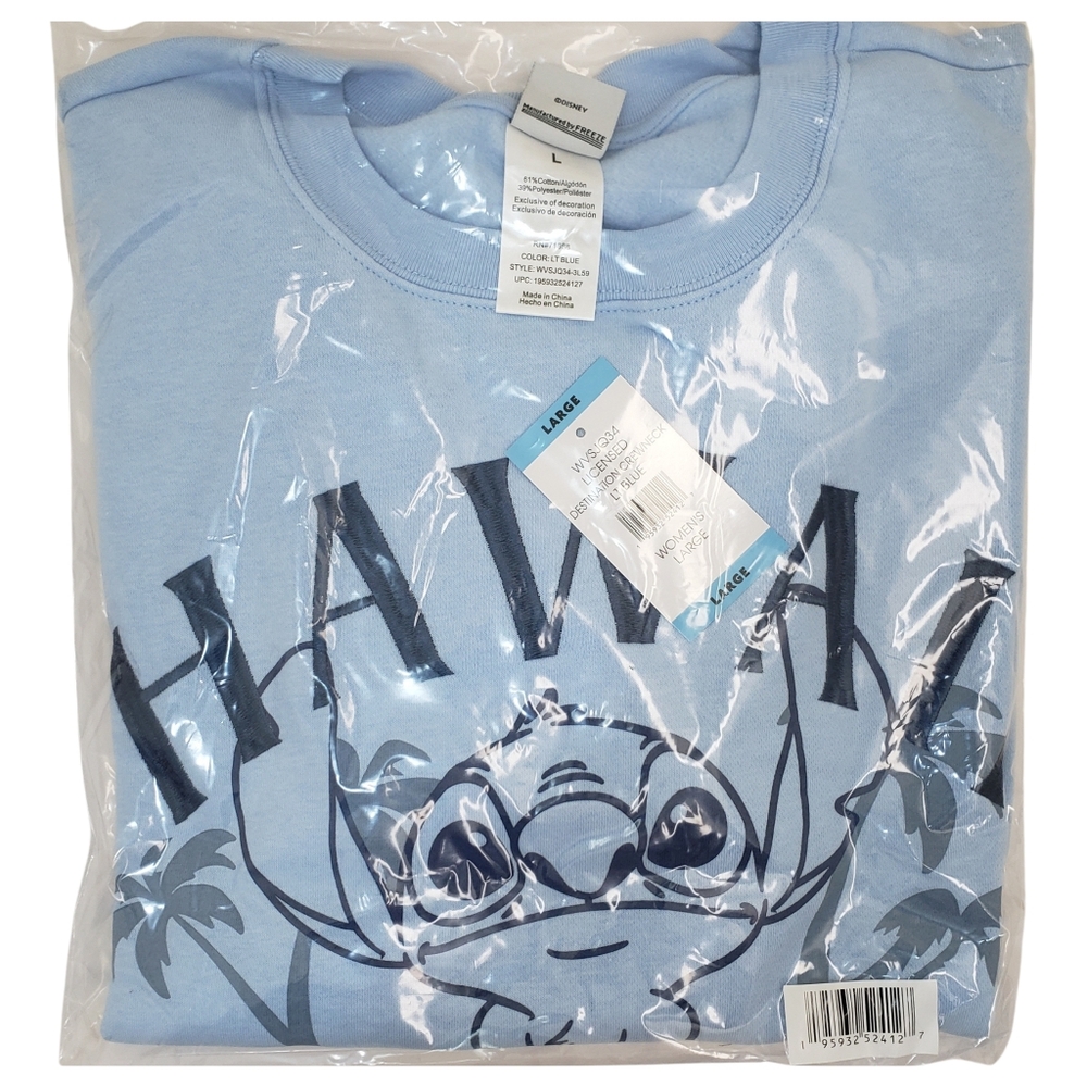Character Destination Women's Sweatshirt  Stitch Hawaii NWT